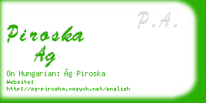 piroska ag business card